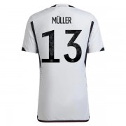 Günstige Deutschland WM 2022 Fußballtrikots Thomas Muller 13 Heimtrikot..